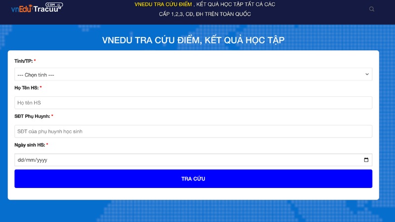 Cách tra cứu điểm thi trên Vnedu chi tiết từ A đến Z 2 Vnedu - nền tảng tra cứu điểm thi nhanh chóng, tiện lợi